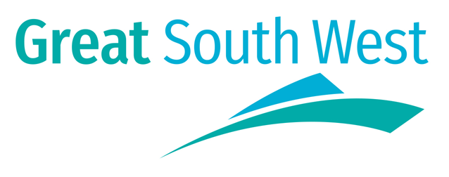 Great South West logo in teal and blue