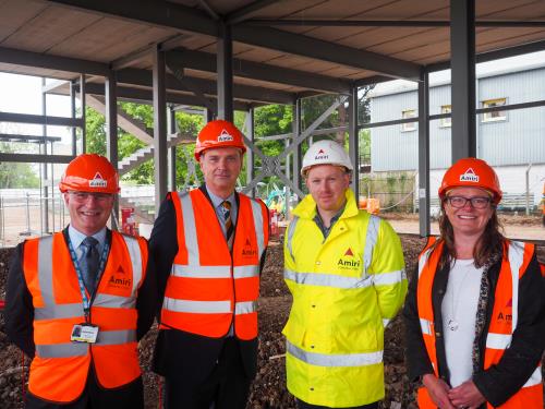 L-R: Stephen Harding, One Dorset Pathology; Mark Mould, UHD; Jeff Kinnon, Amiri Construction; May Palmer, Dorset LEP Board