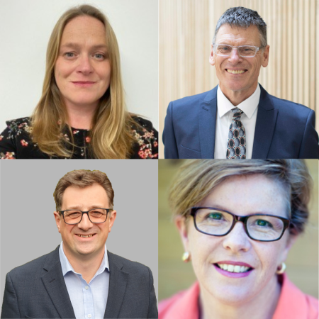 Profile images of new board members, top left to bottom right: May Palmer, Paul Gough, Liz Williams, Phil Sayles